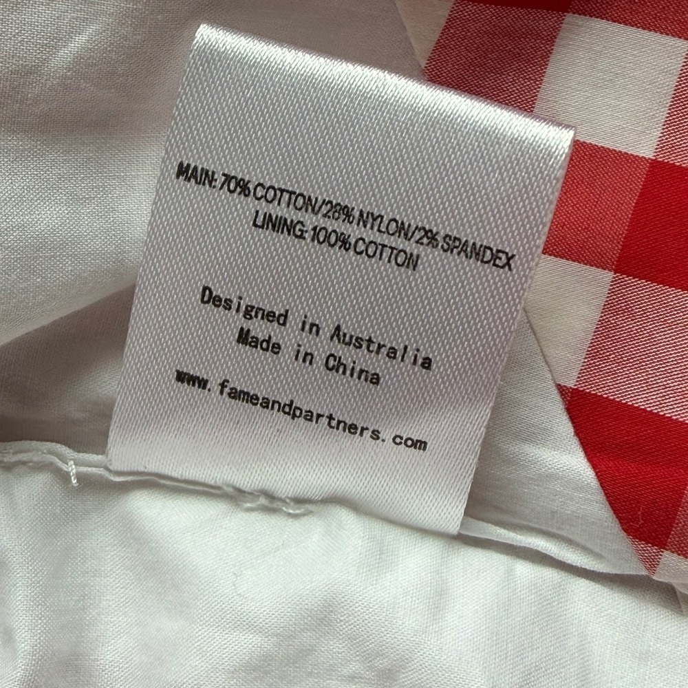Fame and Partners x‎ REVOLVE Russo Red Gingham Wrap Mini Dress Size 4 - Picture 11 of 11